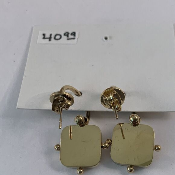 Trades By Haim Shahar Gold plated hoop earrings with Mother of Pearl NEW Spain - Picture 2 of 4